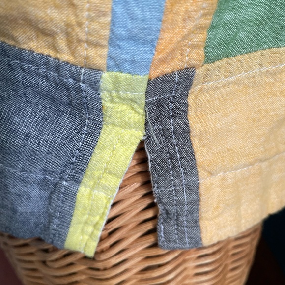 Orvis Vintage Patchwork Shirt Jacket Collarless Lined 100% Cotton size 8 - Picture 7 of 14